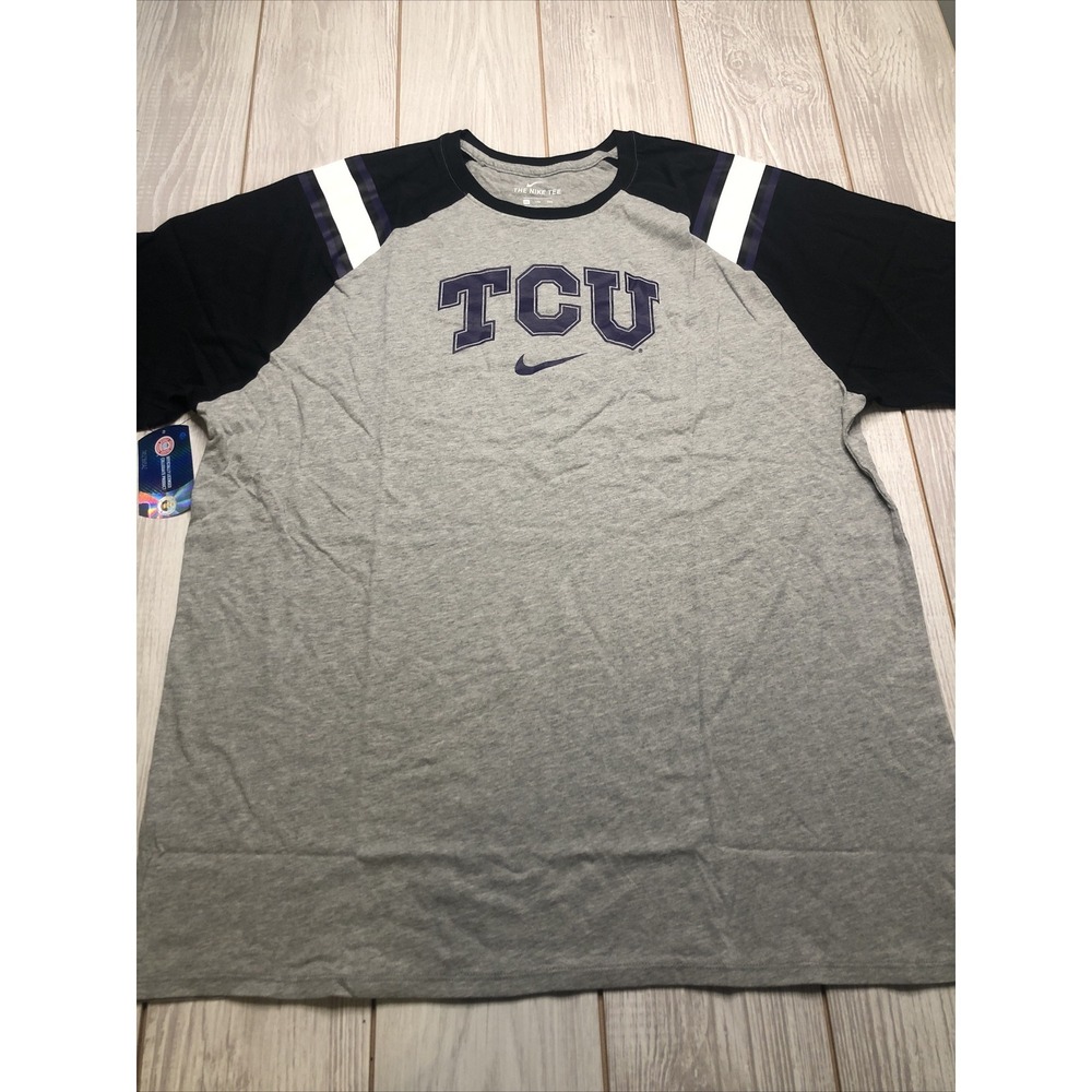New Nike Mens‎ TCU Horned Frogs Short sleeve Shirt Size XL Texas Christian Gray